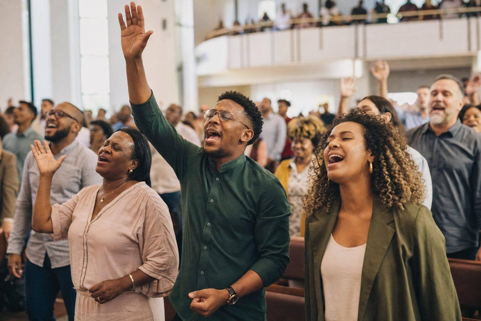 People worshipping together at Powerhouse